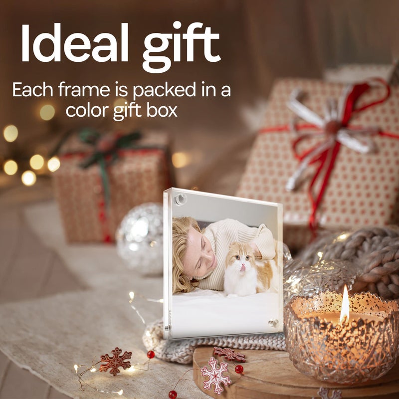 Canetti Original Magnet Picture Frame - Crystal Clear Acrylic Glass Table Top Photo Frame - Image 3